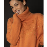 Orange Sequinned Sweater - Eurockk.com