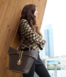 Yellow Trimmed Lady Brown Handbag - Eurockk.com