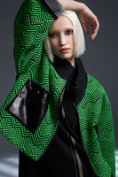 Black and Green Crop Jacket