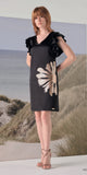 Ruffled Black Satin Dress