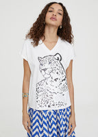 Sequinned Tiger Cotton T-shirt