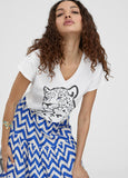 Sequinned Tiger Cotton T-shirt