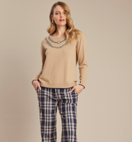 Camel Wool Bejeweled Sweater