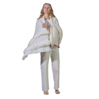 White Faux Fur Wool and Cashmere Shawl