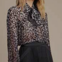 Silky Black and Grey Leopard Print Shirt