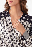 Navy and White Polka Dots Shirt