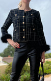 Black Tweed Festive Jacket - Eurockk.com