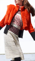 Purple and Orange Geometric Sweater - Eurockk.com