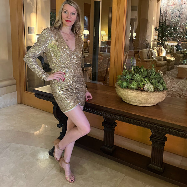 Gold Sequinned Dress - Eurockk.com