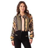 Linear Yellow Silky Shirt