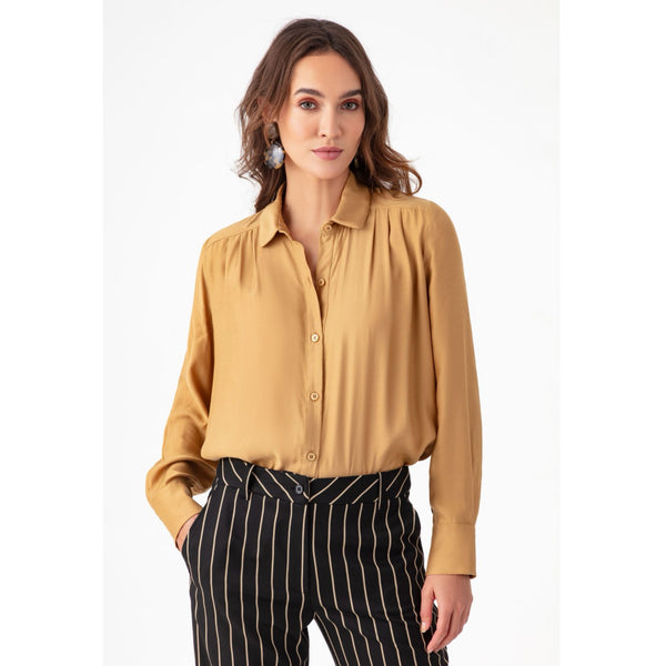 Camel Yellow Silky Shirt