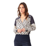 Navy and White Polka Dots Shirt