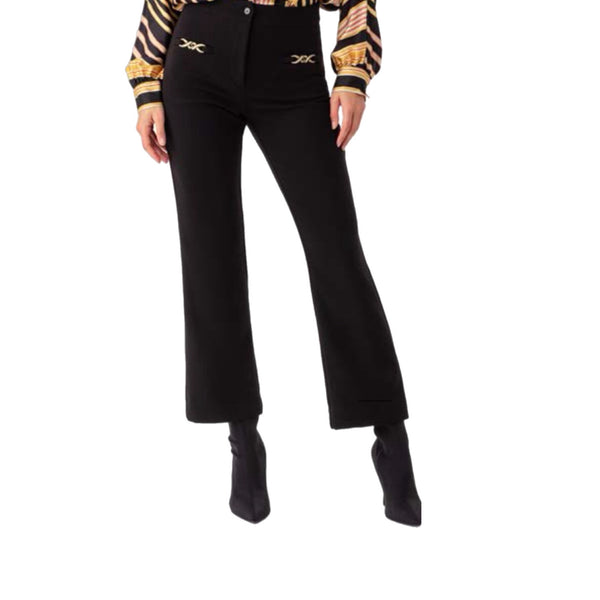 Black Slim Pants with gold chain