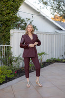 Bordeaux Blazer with Sequinned Sleeves