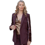 Bordeaux Blazer with Sequinned Sleeves