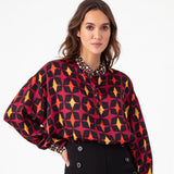 Bordeaux Geometric Blouse