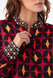 Bordeaux Geometric Blouse