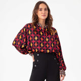 Bordeaux Geometric Blouse