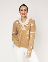Cream Fall Leaves Sweater - Eurockk.com