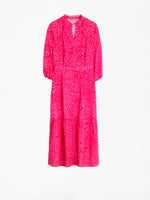 Red and Pink Long Cotton Dress - Eurockk.com