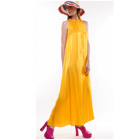 Orange Yellow Satin Dress - Eurockk.com