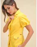 Yellow Fitted Jacket - Eurockk.com