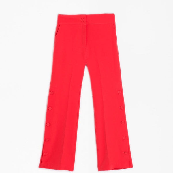 Coral Suit Pants with Buttons - Eurockk.com