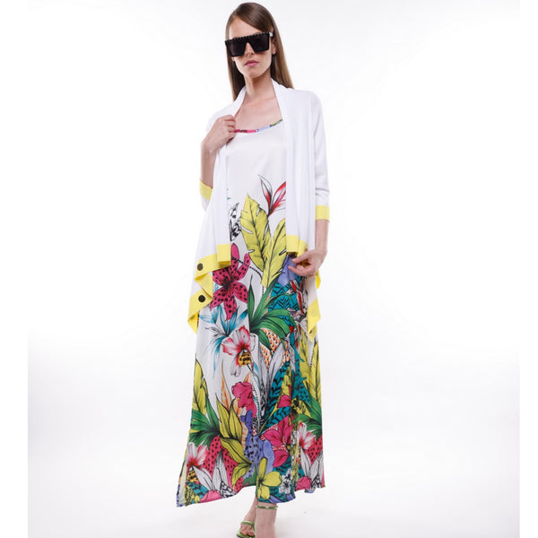 Floral Silky Long Dress - Eurockk.com