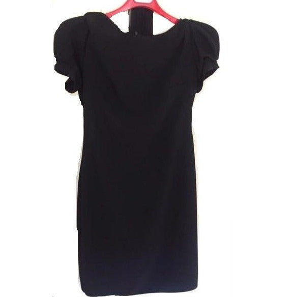 Poofy Shoulders Black Dress