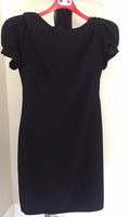 Poofy Shoulders Black Dress - Eurockk.com