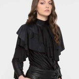 Ruffles Black Bodysuit - Eurockk.com