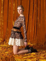Lace Leopard Cocktail Dress - Eurockk.com