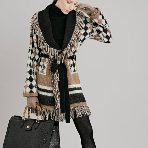 Top Trend: Checkered Fringe Wool Jacket: - Eurockk.com