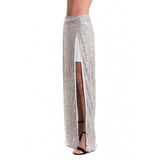 High Slit Sequinned Skirt - Eurockk.com