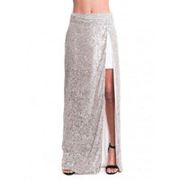 High Slit Sequinned Skirt - Eurockk.com
