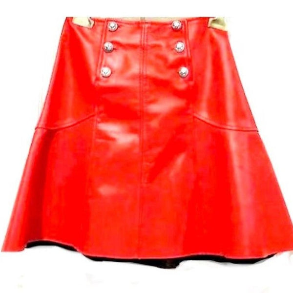 Red Riding Hood Leather Skirt - Eurockk.com