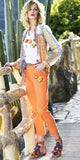 Blossoms Orange Jeans Pants - Eurockk.com