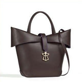 Bellini Purple Trimmed Lady Brown Leather Handbag - Eurockk.com