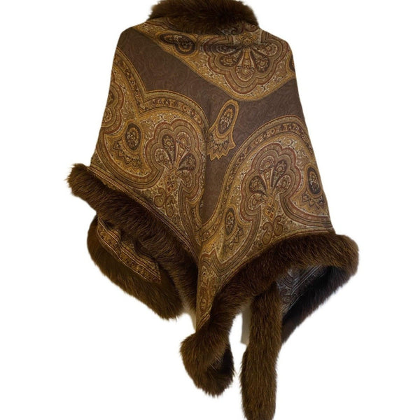 Brown on Brown Fox cashmere and wool shawl - Eurockk.com