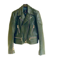 Green Military Leather Jacket - Eurockk.com