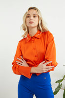 Top Trend: Orange Satin Shirt - Eurockk.com