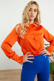 Top Trend: Orange Satin Shirt - Eurockk.com