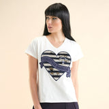 Embellished Heart T-shirt - Eurockk.com
