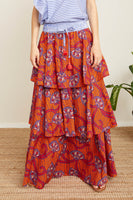 Tierd Floral Long Skirt - Eurockk.com