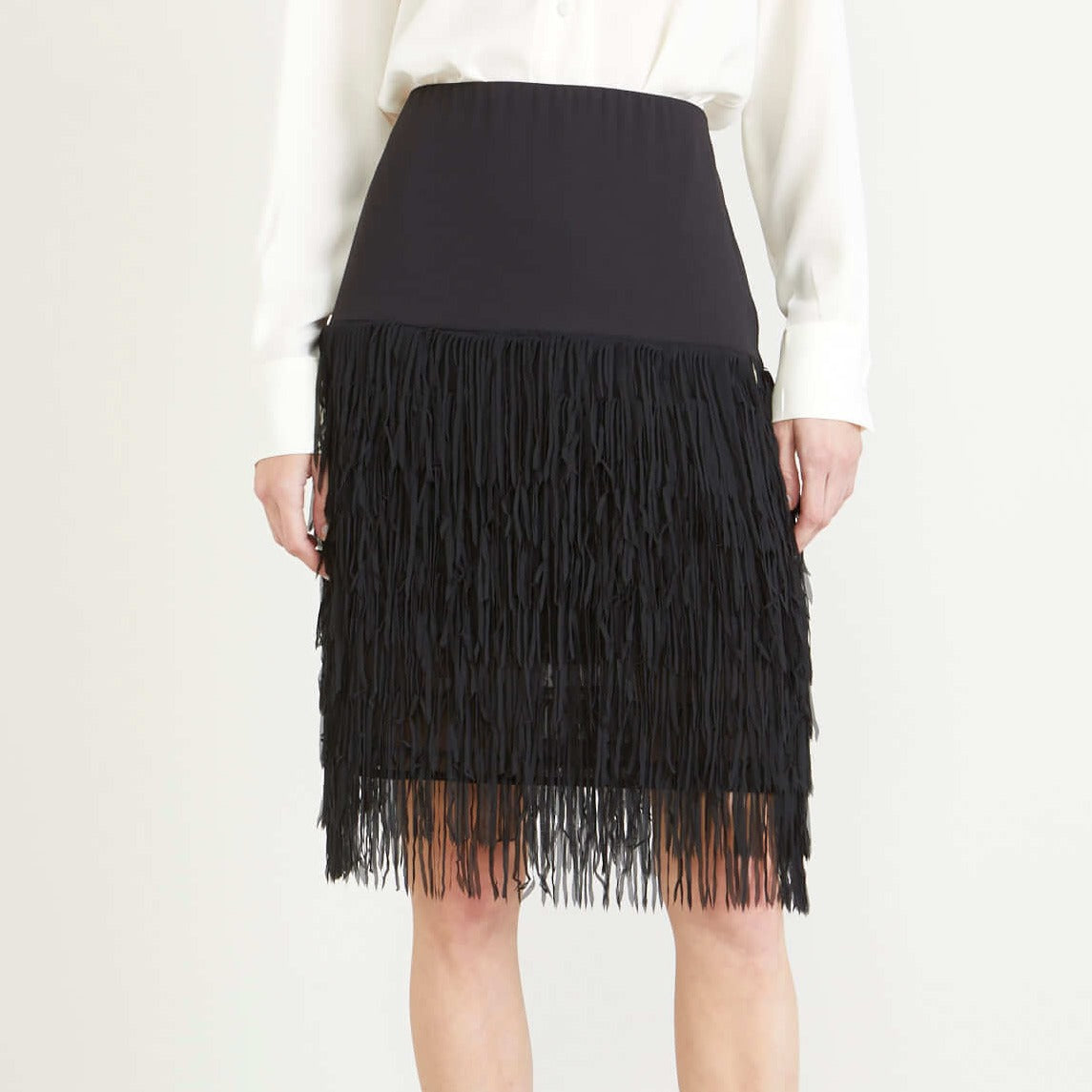 Black on sale fringe skirts