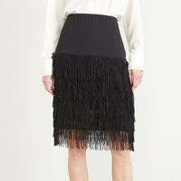 Black Fringe Skirt - Eurockk.com