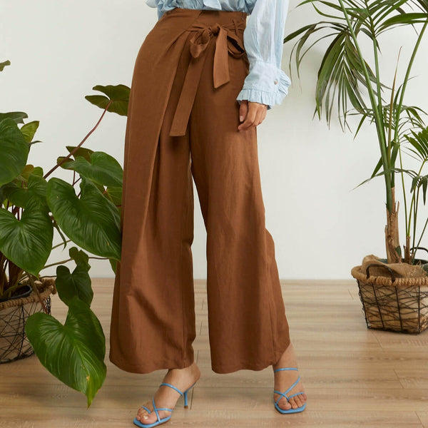 Linen Brown Pants - Eurockk.com