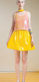Stefania Plastic Yellow Skirt - Eurockk.com