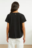 Black Sequinned T-shirt - Eurockk.com